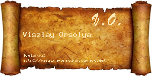 Viszlay Orsolya névjegykártya